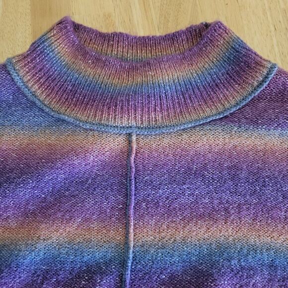 Beach Lunch Lounge Rainbow Ombre Mock Neck Sweater Size XL EUC - Picture 4 of 6